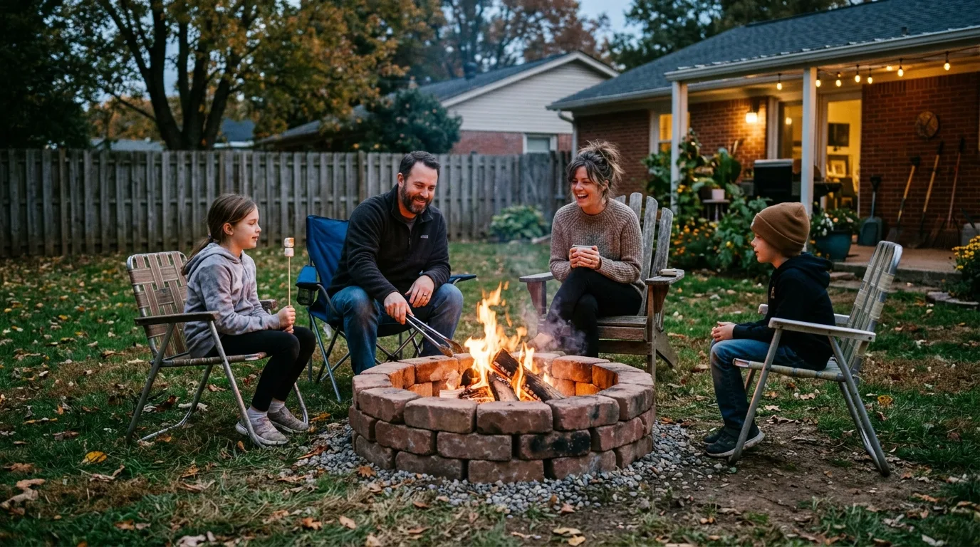 Fire Pit With Surrounding Planting